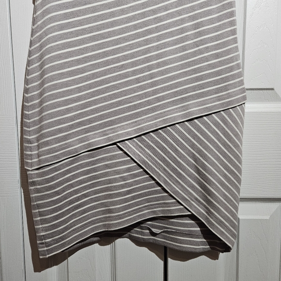 Robert Rodriguez Fitted Mini Grey & White Striped Dress | Size 10 Soft &Stretchy - Picture 3 of 4